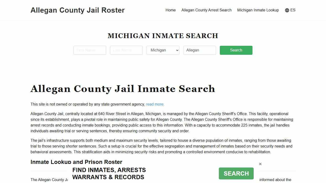 Allegan County Jail Roster Lookup, MI, Inmate Search